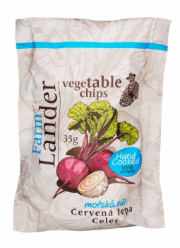 FRIED VEGETABLE CHIPS(REDBEET AND CELERY) WITH SEA SALT