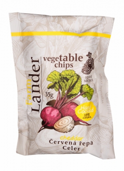 FRIED VEGETABLE CHIPS(REDBEET AND CELERY) WITH SEA SALT AND CHEDDAR